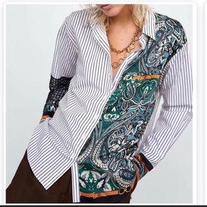 Zara Striped Chain Blouse